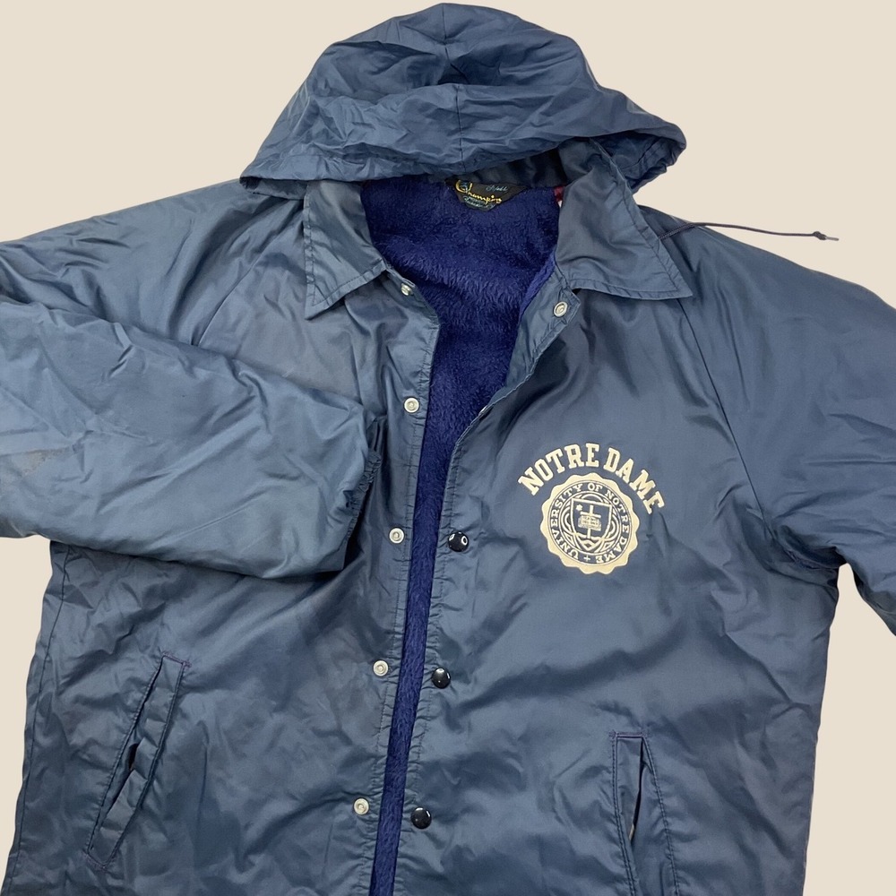Notre Dame Fighting Irish Jacket Sz L Champion Rochester Running Man 70s 80s